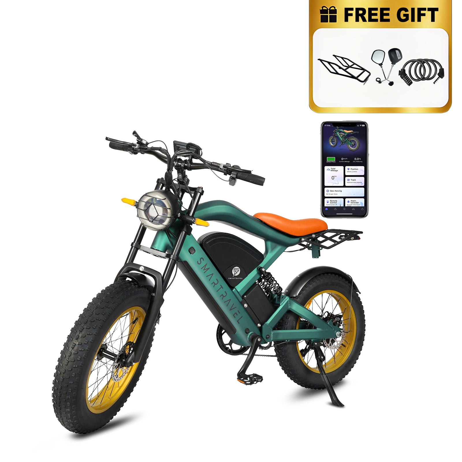 Smartravel Raptor ST202 GPS-Enabled All-Terrain Electric Bike grey