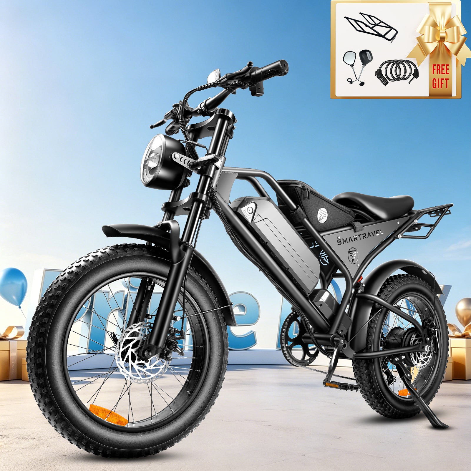 Smartravel Explorer DK400 1000W Moped Style Offroad Electric Bike Fat Tire