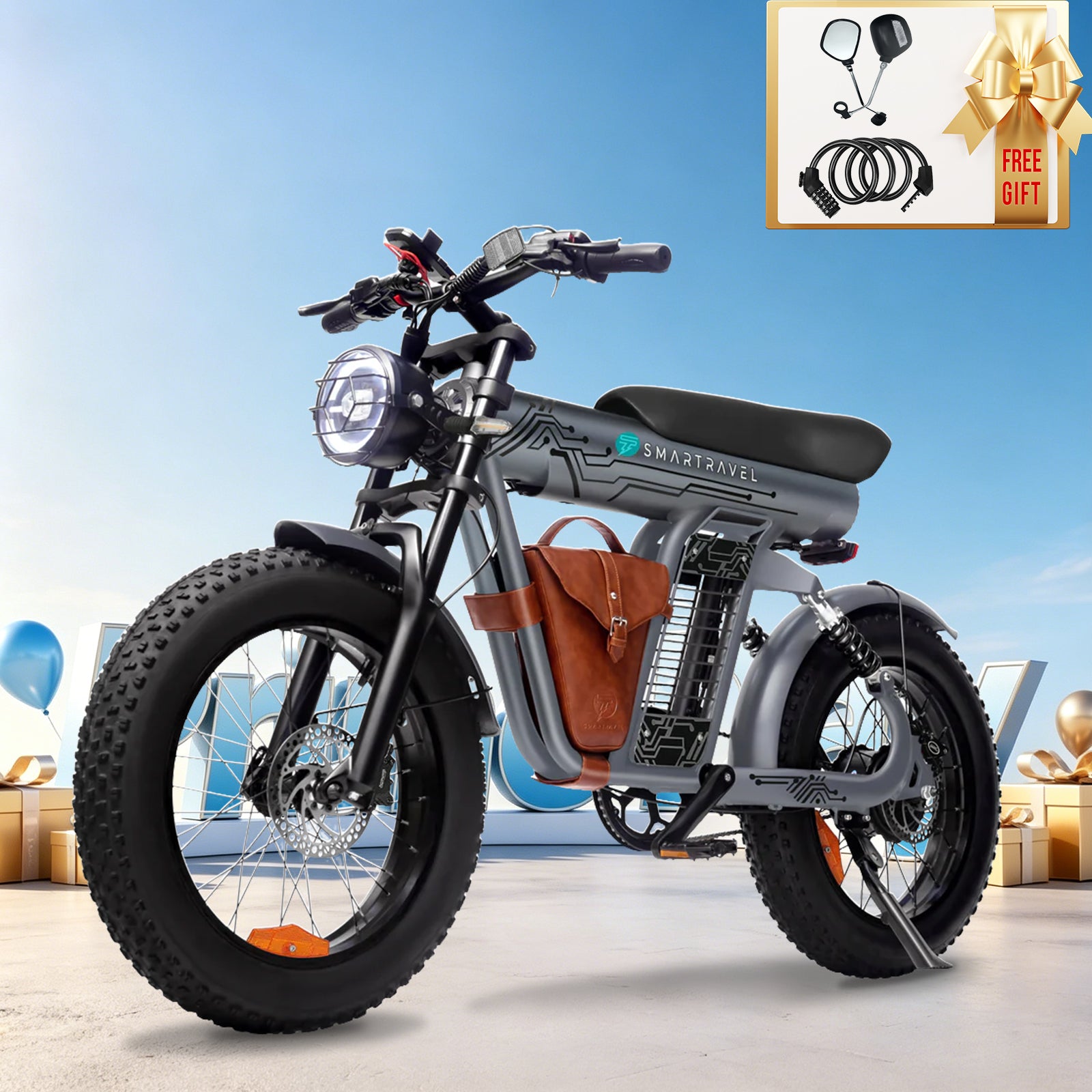 Smartravel Rocket ST201F 1500W Retro Motorcycle Style Off-Road Electric Bike Fat Tire
