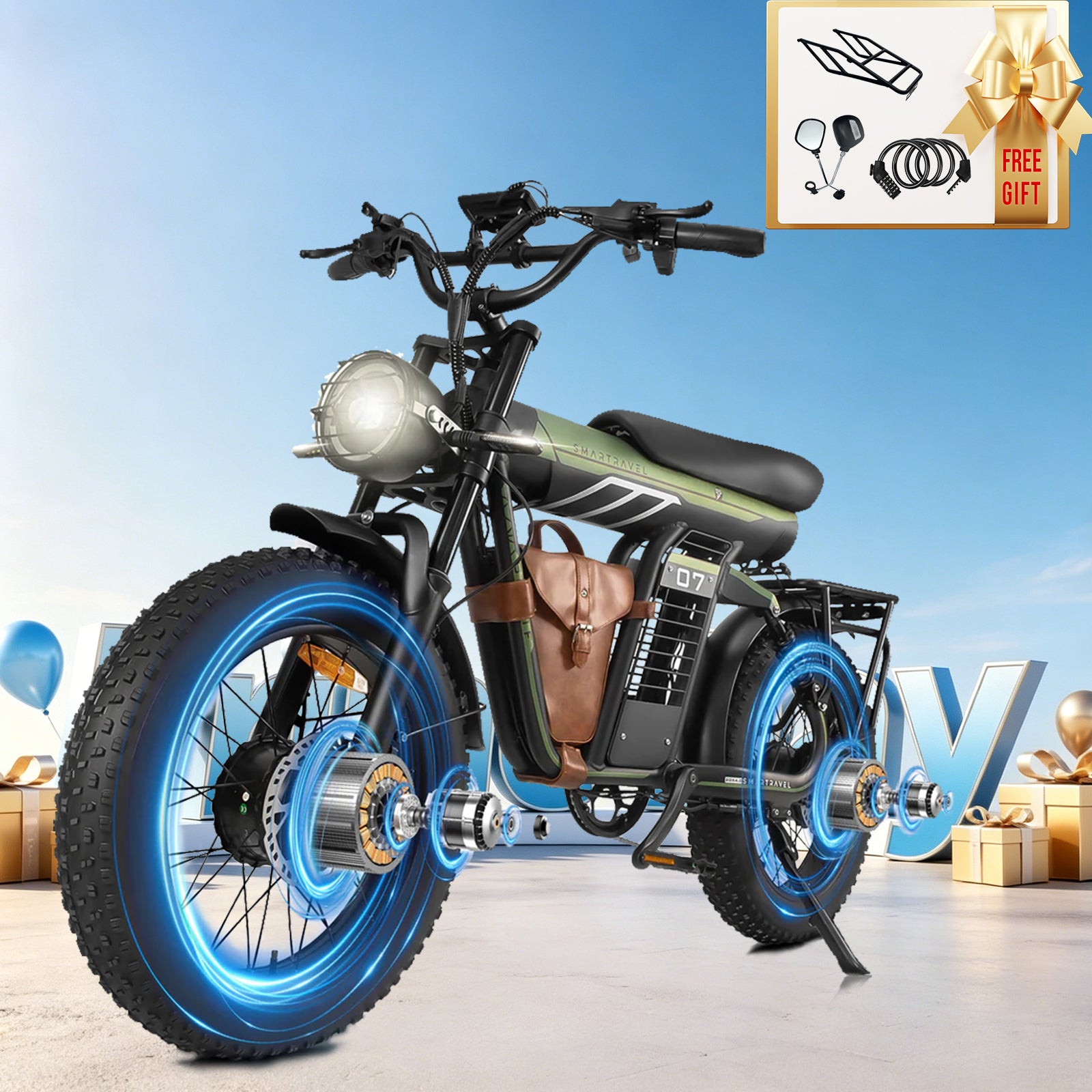 Smartravel Rocket ST201F Pro 3000W Dual Motor Long-Range Electric Bike