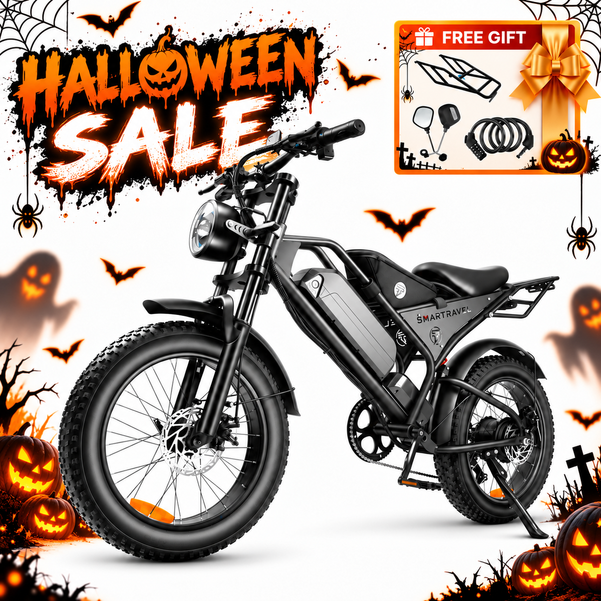 Smartravel Explorer DK400 1000W Moped Style Offroad Electric Bike Fat Tire