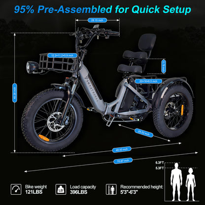 Smartravel Hauler ST301 Dual Battery Cargo Electric Tricycle