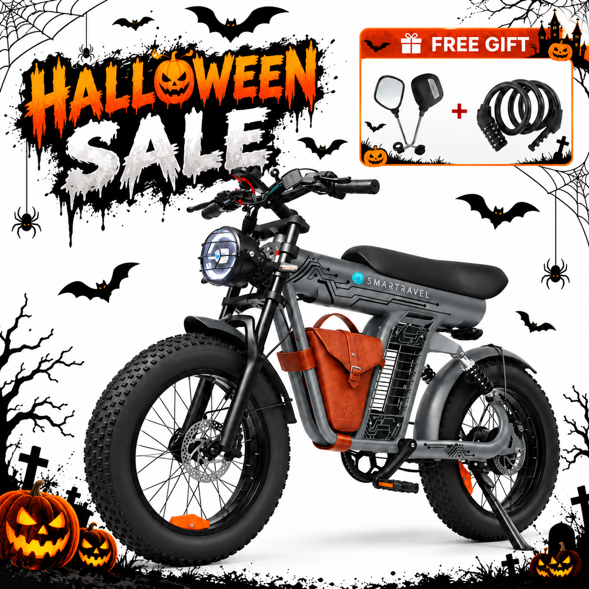 Smartravel Rocket ST201F 1500W Retro Motorcycle Style Off-Road Electric Bike Fat Tire